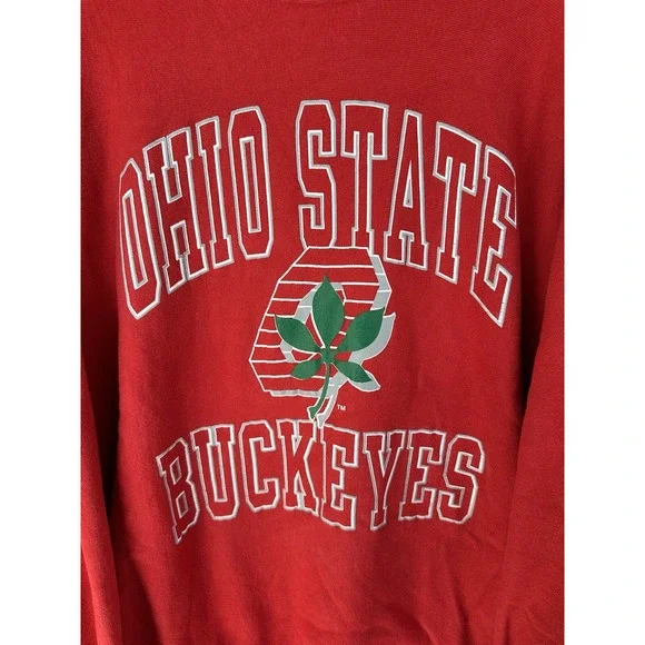 VTG 90s Ohio State Champion Reverse Weave Sweatshirt XXL Red Logo Rare